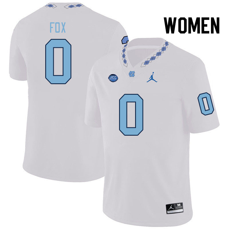 Women #0 Tomari Fox North Carolina Tar Heels College Football Jerseys Stitched Sale-White